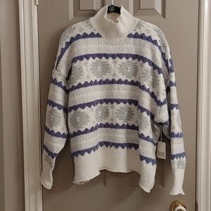 NWT A.N.A MOCK NECK SNOWFLAKE BOXY PULLOVER SIZE 2X